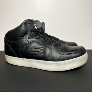 Boys SKECHERS Energy Lights Black Lace Up Sneakers / Size 6